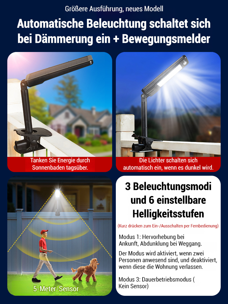【Breitere und größere】frei einstellbare Winkelklemmlampe