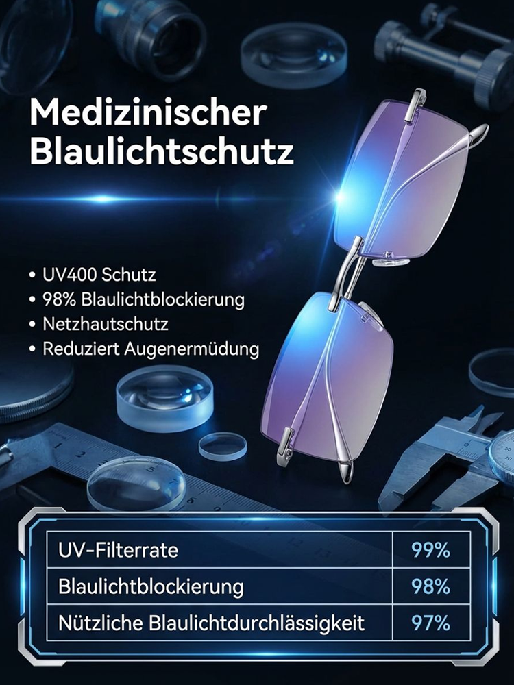 [Sehanpassende] Anti-Blaulicht-Lesebrille – Je länger Sie hinsehen, desto klarer wird es.