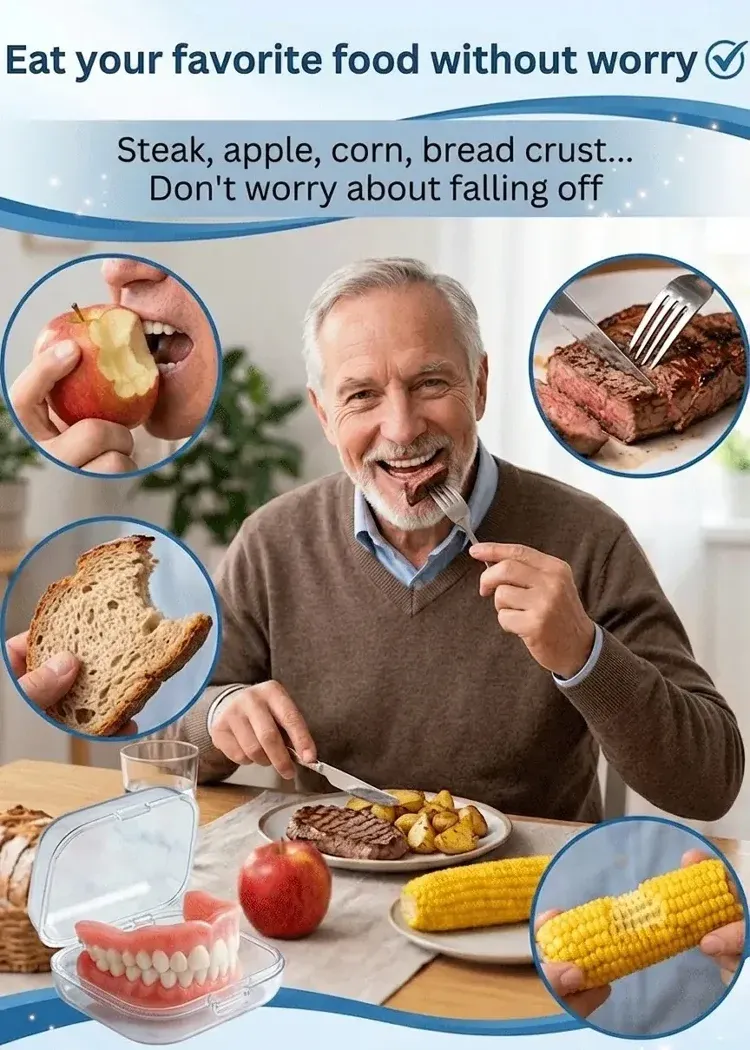 [Free Portable Storage Box Included] Full Coverage Dentures