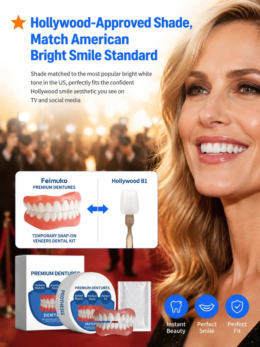Comfortable and Aesthetic Temporary Denture Set