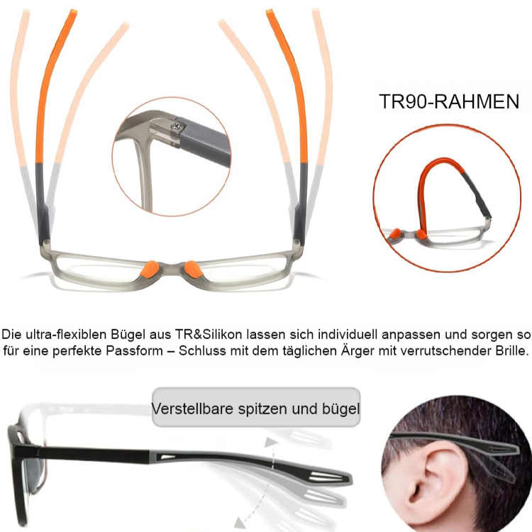 Ultra-Light Sports Anti-Fog HD Blue Light Blocking Reading Glasses