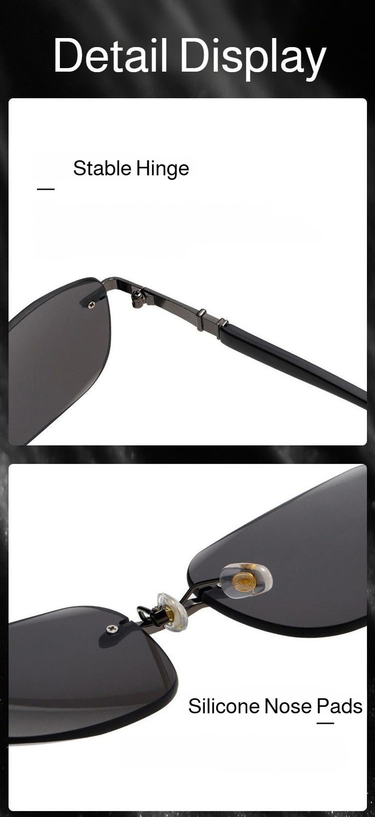 Unisex crystal rimless sunglasses