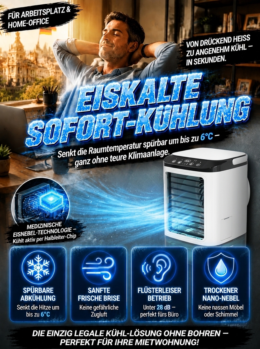 Schnelle Abkühlung in 30 Sekunden❄️2-in-1 Klima-Managementsystem | EU-Energieeffizienzklasse A | Ohne Installation bis zu 200m² .