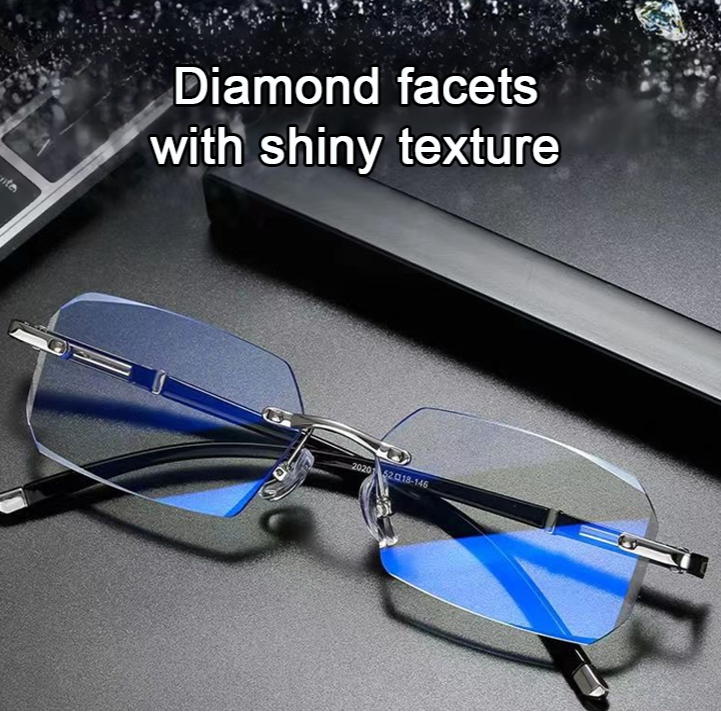 Frameless Diamond-Cut Reading Glasses