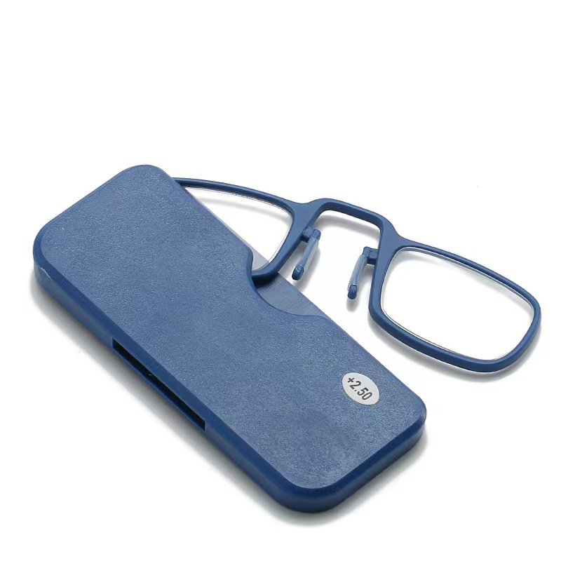 Portable nose clip reading glasses for men and women