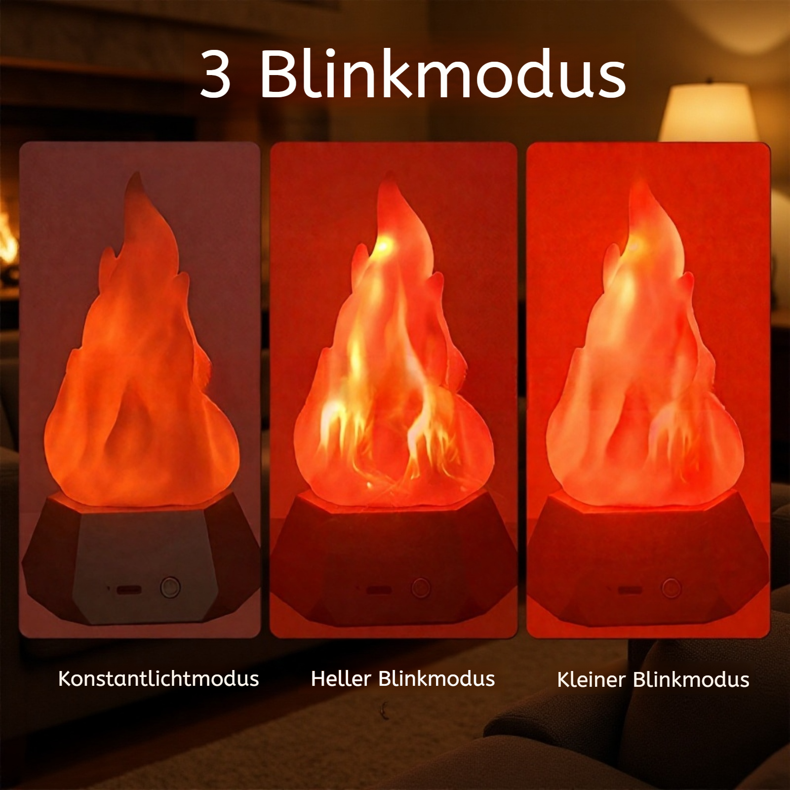 Stimmungsvolle Beleuchtung mit LED-Kerzenlampe im Schlafzimmer