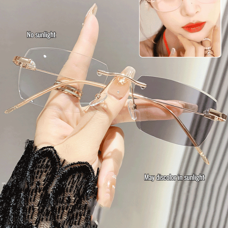Photochromic Rimless Reading Glasses