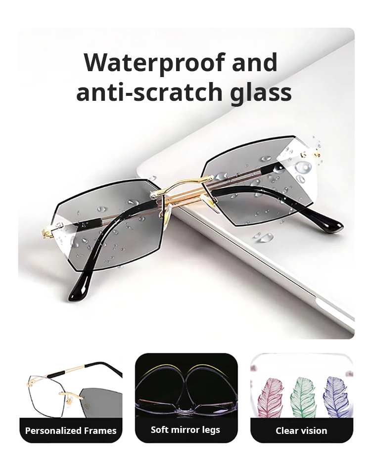 Photochromic reading glasses demonstrating automatic tint adjustment