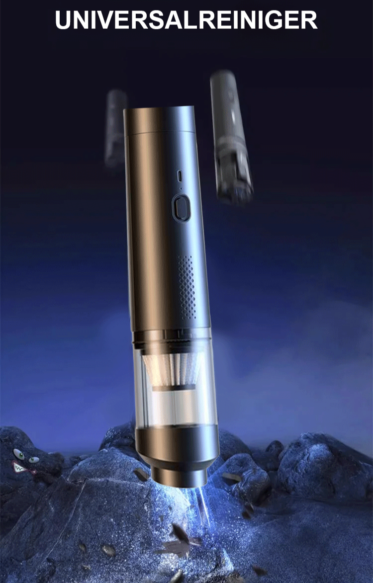 Kabelloser Auto-Staubsauger mit Ladefunktion im Einsatz