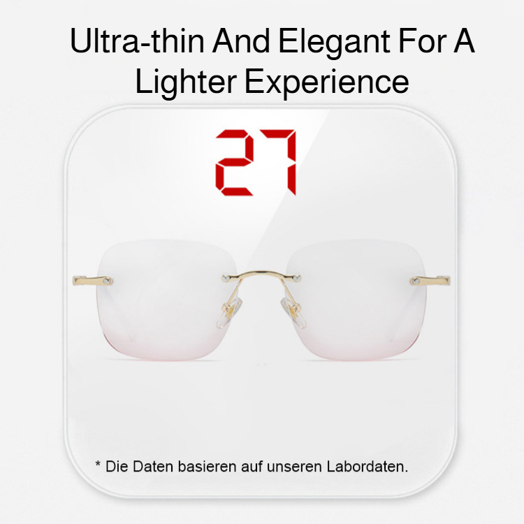 Stylish Rimless Reading Glasses with Blush Accent 