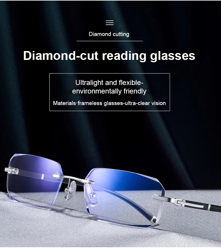 Elegant rimless glasses with diamond cut edges