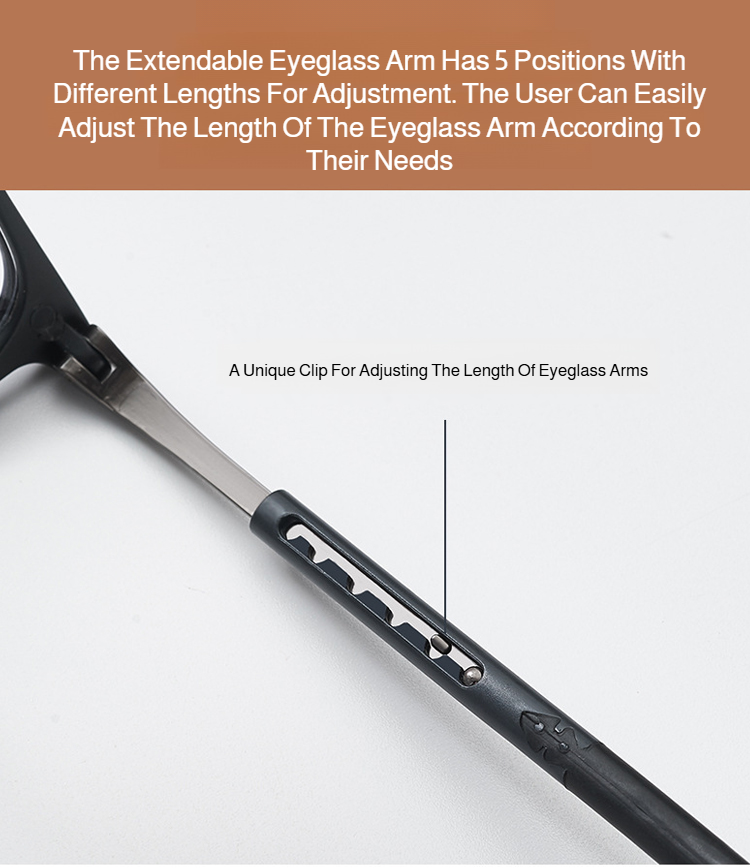 Hands-free reading glasses hanging around neck