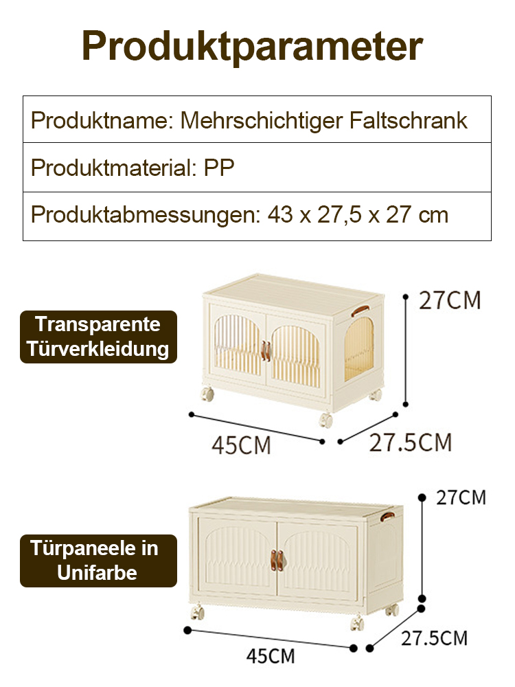 Multifunktionaler, tragbarer, faltbarer Aufbewahrungsschrank