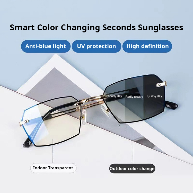 Intelligent color-changing reading glasses for presbyopia on a book