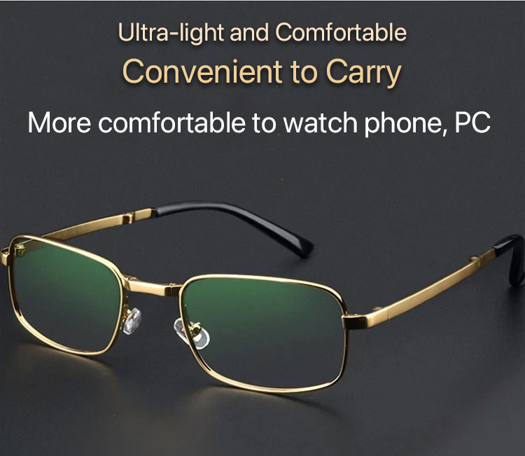 Metal Frame Folding Glasses in Carrying Case