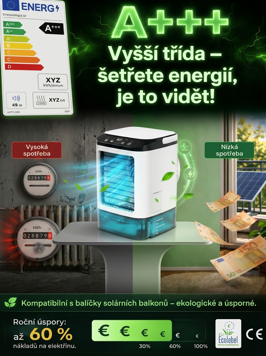 Schnelle Abkühlung in 30 Sekunden❄️2-in-1 Klima-Managementsystem | EU-Energieeffizienzklasse A | Ohne Installation bis zu 200m² .