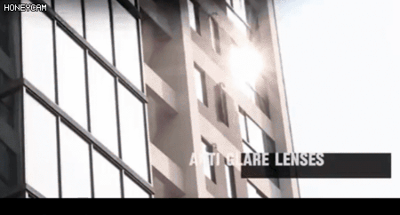 Photochromic reading glasses changing color in sunlight
