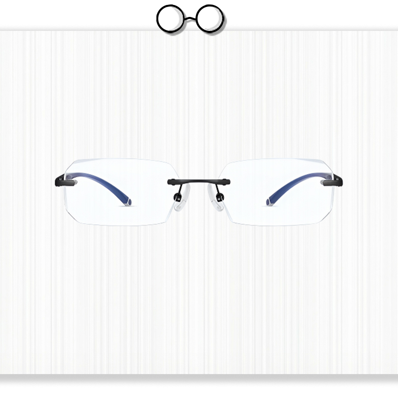 Diamond Cut Rimless Photochromic Blue Light Blocking Glasses