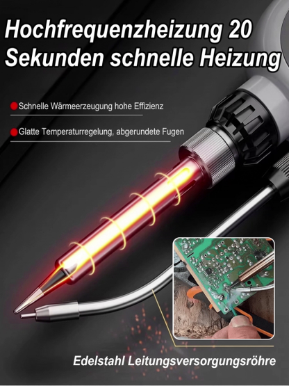 ⚙️ Industrie-Präzisions-Lötpistole | <0,1 °C präzise Temperaturkontrolle | 3 Sek. Aufheizen | 3-in-1: Löten, Entrosten, Schneiden | Lebenslange Garantie