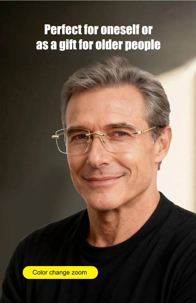 Automatic focus reading glasses with natural crystal lenses