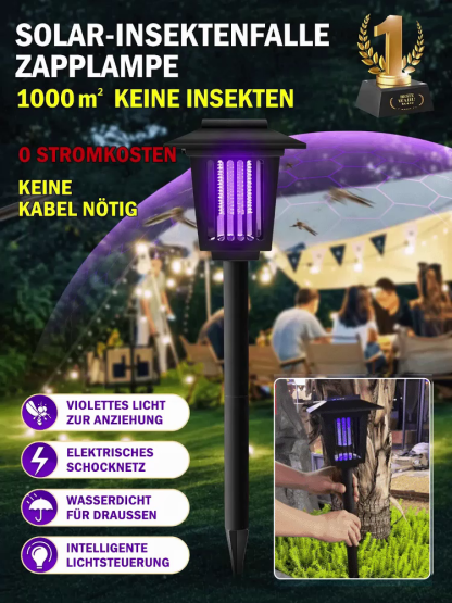 🛡️Solar-Protector 3D | 1000 m² Schutzlinie gegen Tigermücken | 100% Öko-Solarenergie ohne Stromkosten.