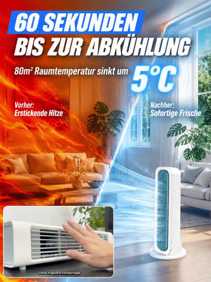 🌬️ Mobiles Klimagerät Tragbar: 5-Minuten Schnellkühlung & Ultra-Leiser Betrieb | 7 Tage Akkulaufzeit✨Premium-Qualität direkt vom Hersteller.