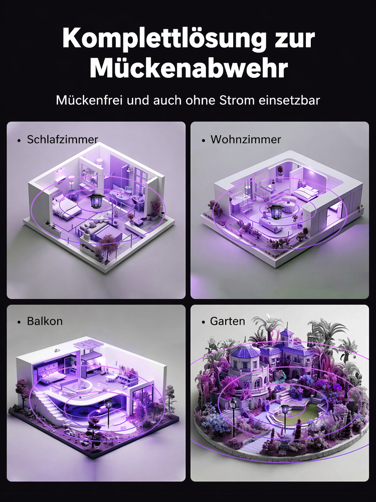 🛡️Solar-Protector 3D | 1000 m² Schutzlinie gegen Tigermücken | 100% Öko-Solarenergie ohne Stromkosten.