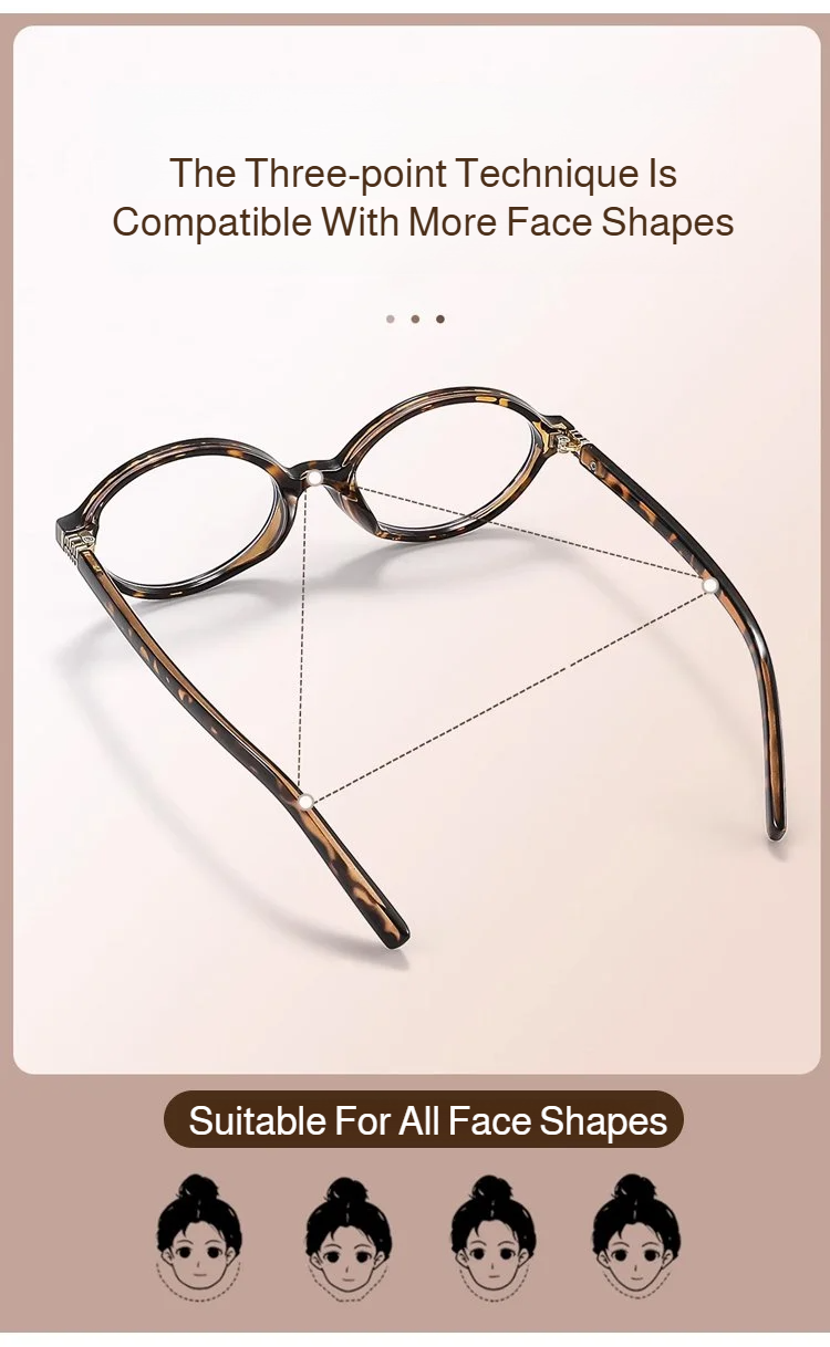 Fashionable oval glasses with unique leopard print design