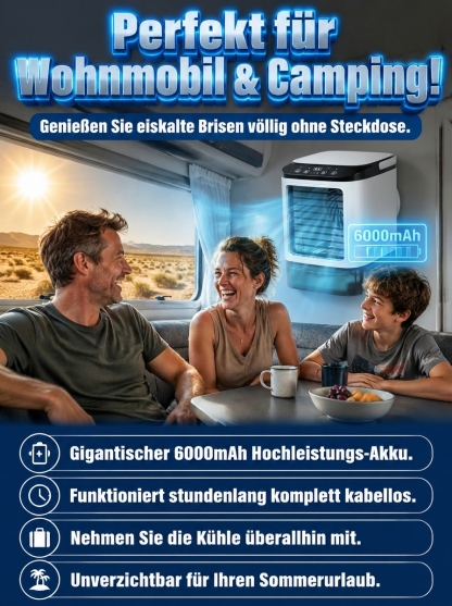 Schnelle Abkühlung in 30 Sekunden❄️2-in-1 Klima-Managementsystem | EU-Energieeffizienzklasse A | Ohne Installation bis zu 200m² .