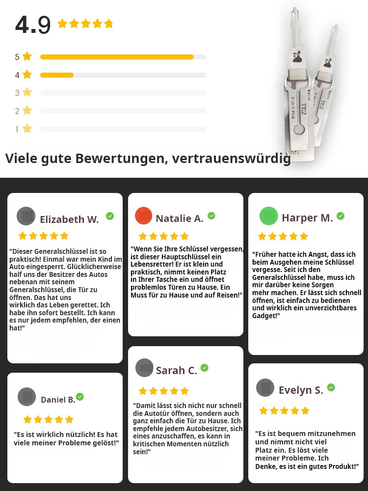 【Einmal kaufen, ein Leben lang Schlossöffnen beherrschen】Auch für Anfänger in 30 Minuten erlernbar ❤️ geeignet für 99 % aller Schlösser