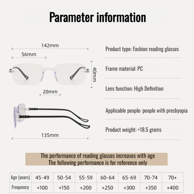 Lightweight Blue Light Blocking Progressive Reading Glasses for Seniors
