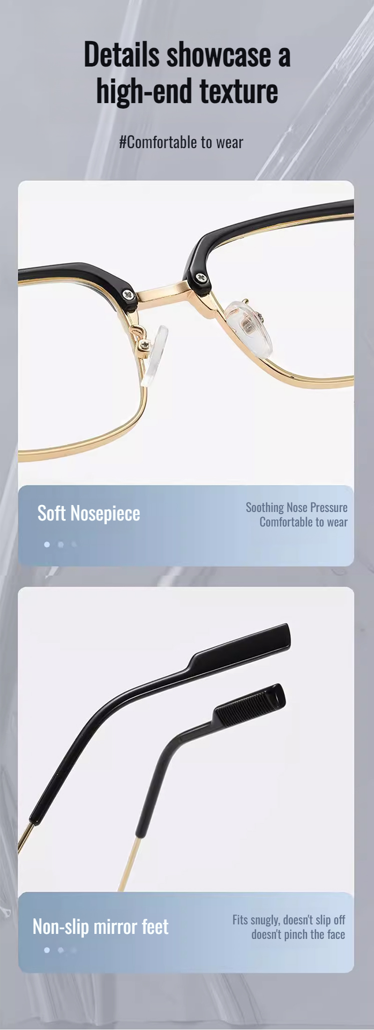 Elegant black frame reading glasses