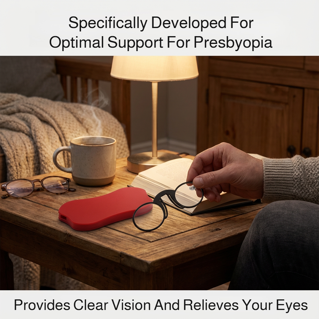 Close-up of durable senior reading glasses frame