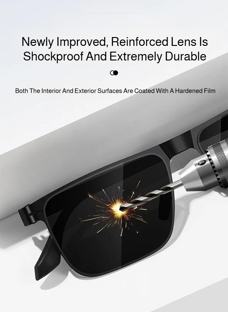 Designer rimless sunglasses close-up