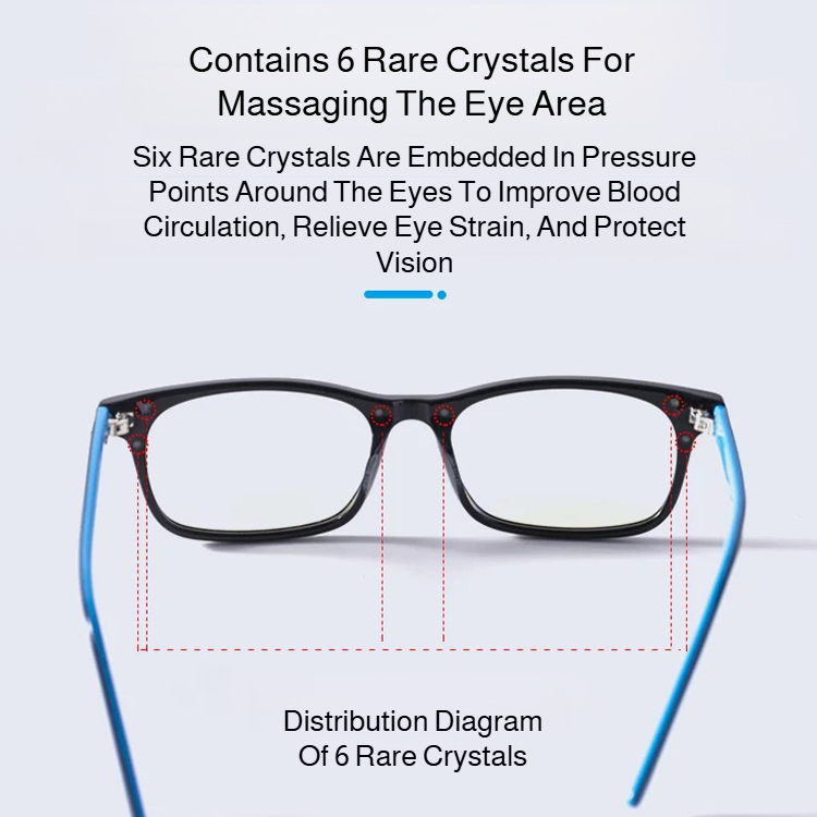 Nano Negative Ion Blue Light Blocking Reading Glasses with Rare Crystal