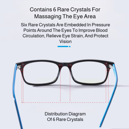 Nano Negative Ion Blue Light Blocking Reading Glasses with Rare Crystal