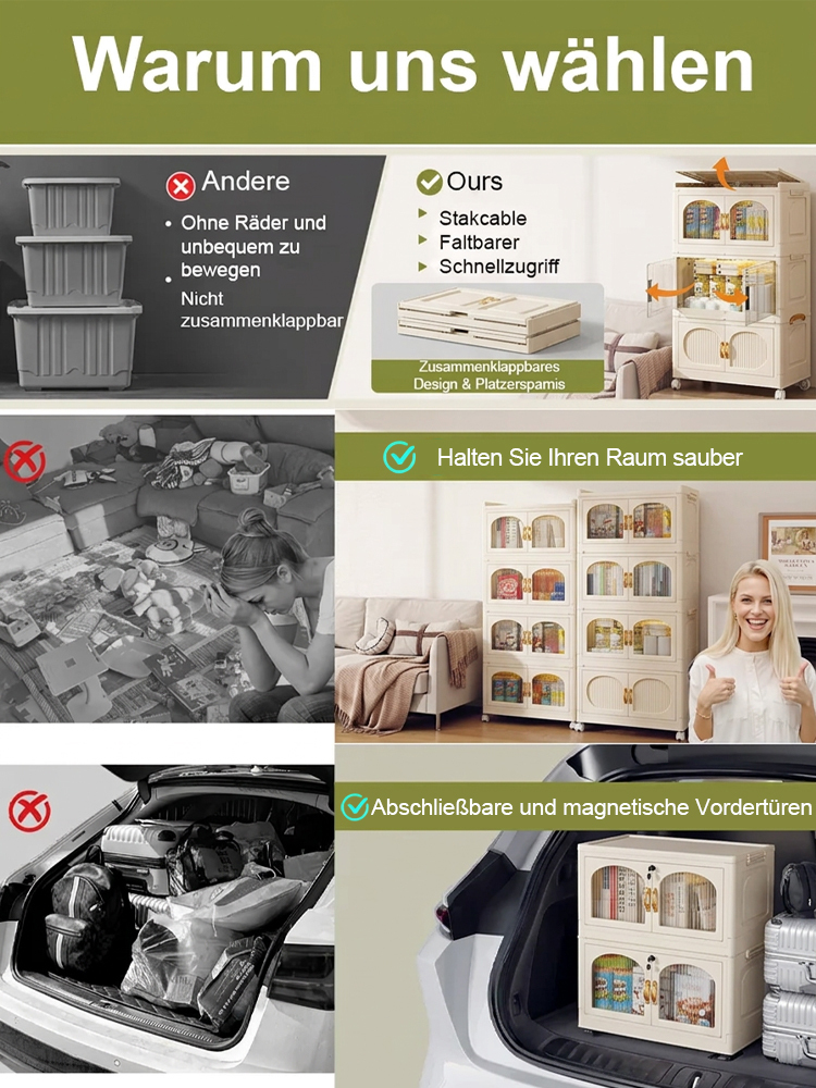 Multifunktionaler, tragbarer, faltbarer Aufbewahrungsschrank
