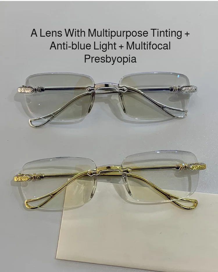 Modern smart reading glasses with seamless frame