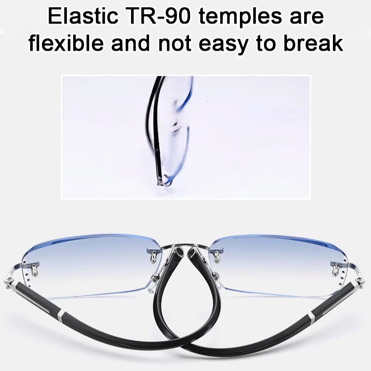 Frameless Diamond-Cut Reading Glasses