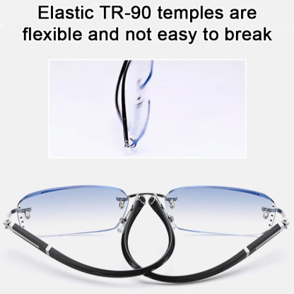 Frameless Diamond-Cut Reading Glasses