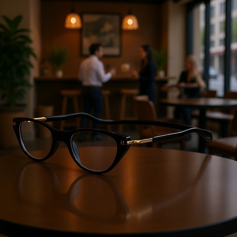 Side view of strong magnetic reading glasses