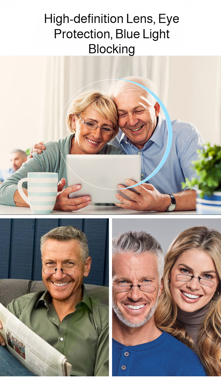 Compact mini reading glasses folded for easy storage