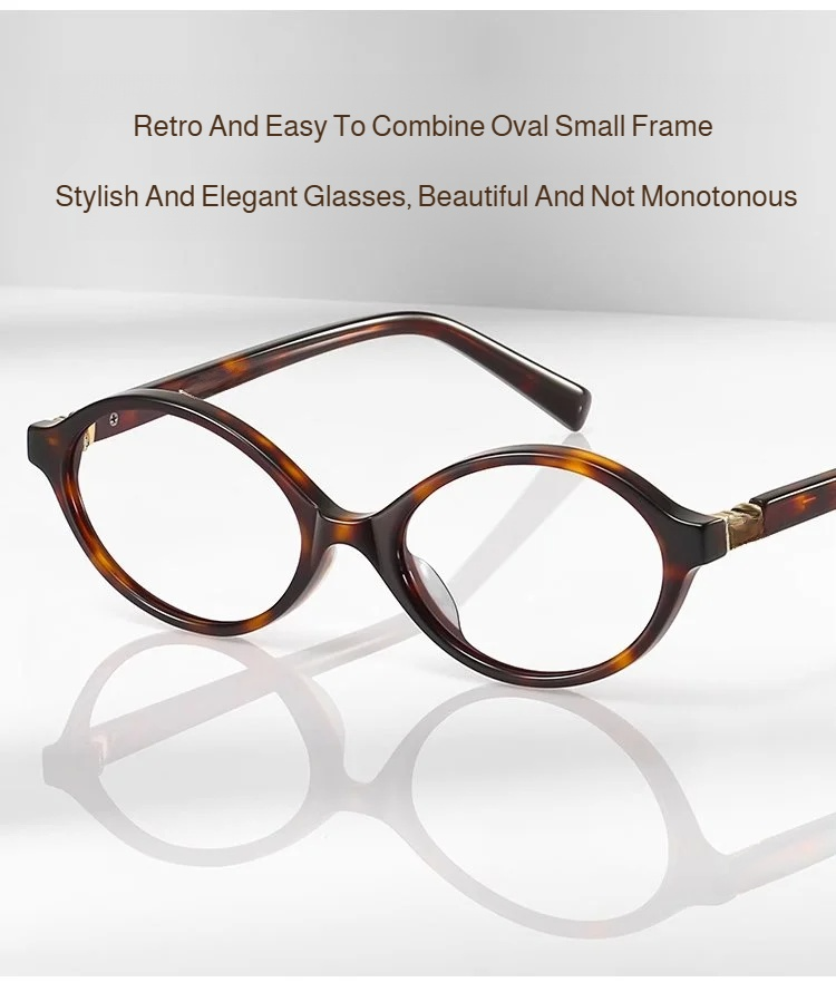 Japanese style no-makeup look reading glasses closeup