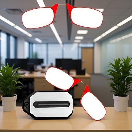 Compact silicone reading glasses folded for portability