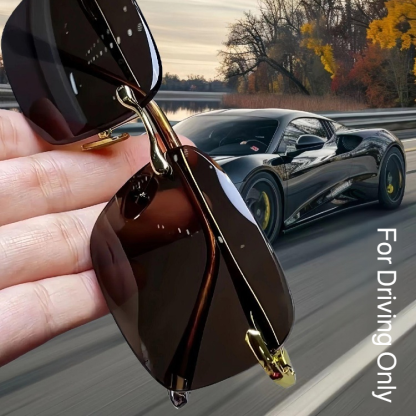 Crystal Stone Rimless Protective Sunglasses