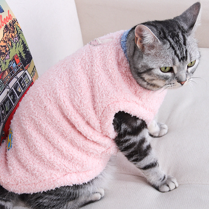 Pullover-Haustierweste aus Wolkenflausch mit Futter