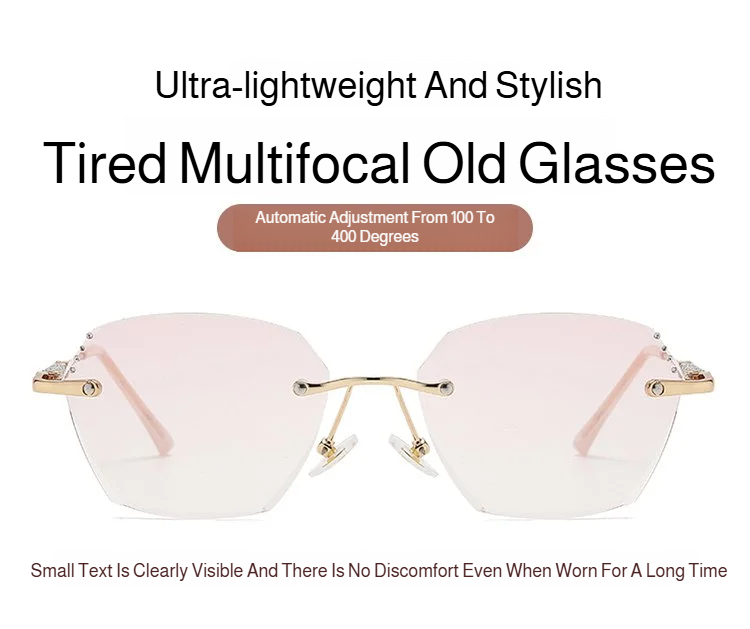 Auto Focus Beauty Diamond Reading Glasses front view