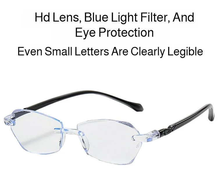 Side profile of blue light blocking reading glasses