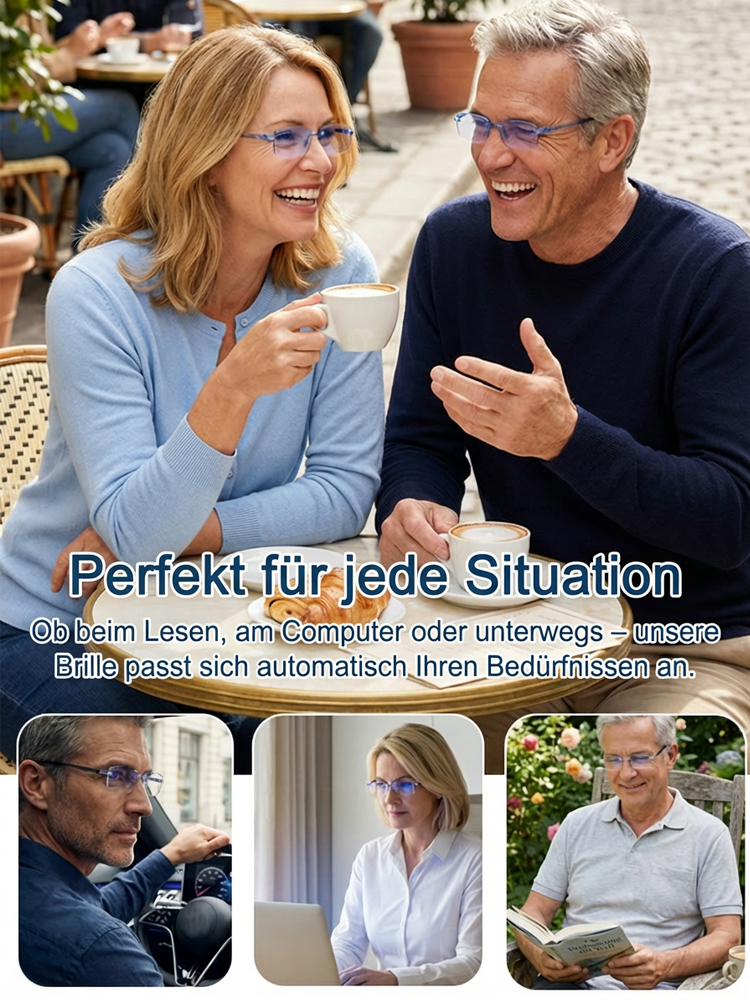 【50% Rabatt, nur noch 99 Stück】Revolutionäre intelligente Gleitsichtbrille: Klar sehen – nah und fern, lebenslang kein Wechsel nötig (lebenslange Garantie, kostenloser Ersatz bei Schäden)