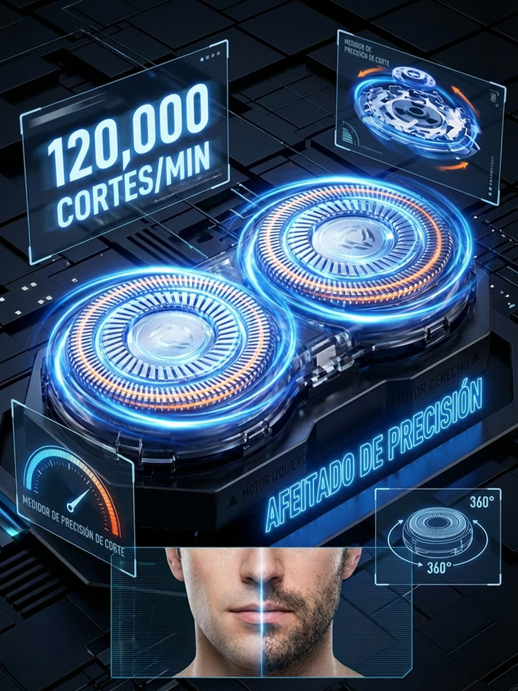 Rasuradora Magnética Cyber-Mecha: 60 días de batería, rasurado al ras, ¡filo eterno! 🤖🧲🔋🪒